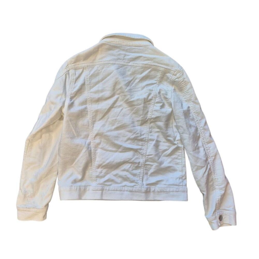 Buffalo White Denim Jean Jacket Women's Size Small Classic Stretch Trucker - Picture 3 of 12